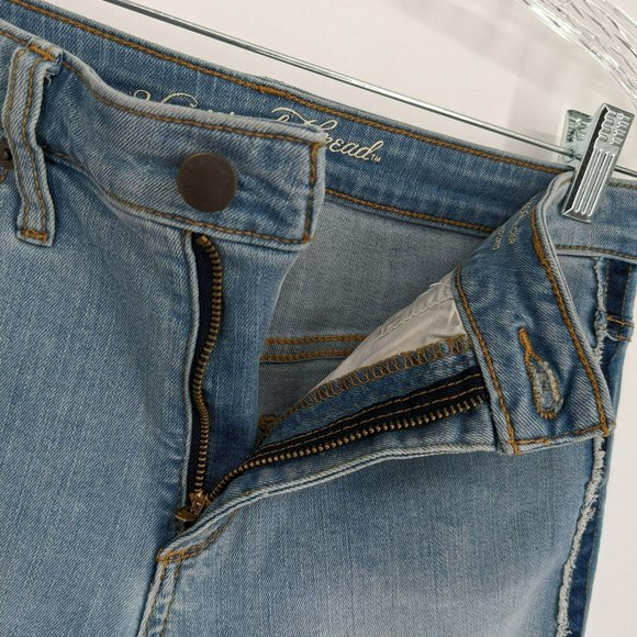 Universal Thread High Rise Skinny Crop Jeans 4 27 R Light Wash Fringe Trim Denim - Picture 5 of 13